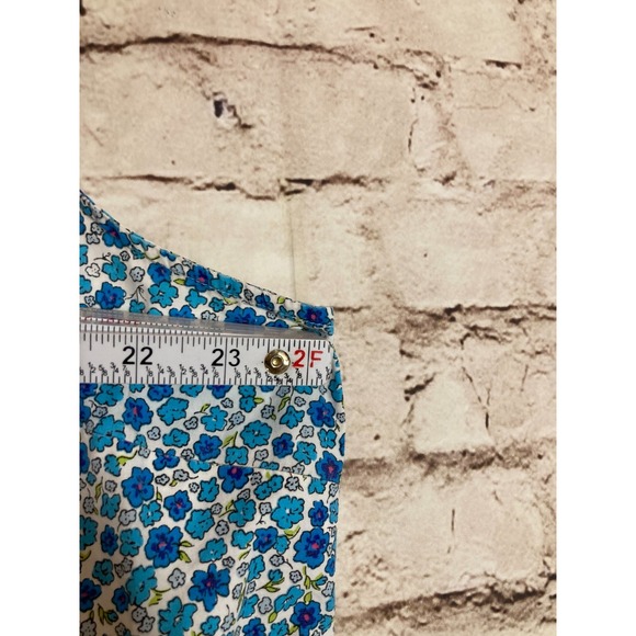 Basic Editions Top Womens 26W Blue Ditsy Micro Floral Button Up Cotton Plus - Picture 7 of 11